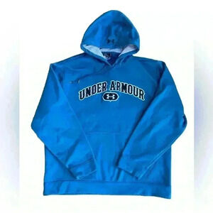Under Armour Men's Hoodie Big Logo Fleece Pullover Hooded Sweatshirt Blue L